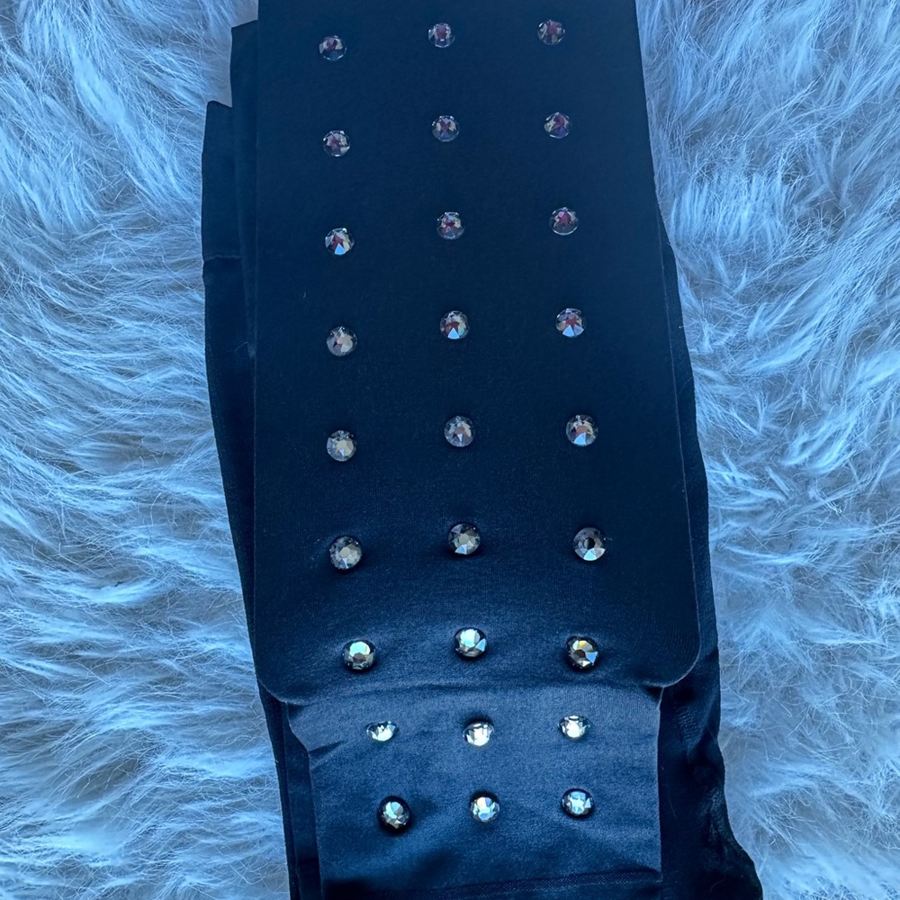Burberry Black Mini crystal Tights with Crystal Studs hosery new without tag - Picture 8 of 12